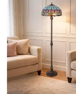 Lampy BRILAGI - Tiffany vitrážová stojacia lampa LORAS 2xE27/60W/230V 63008