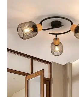 Svietidlá BRILAGI - Bodové svietidlo BASKLITE 3xE27/15W/230V drevo/čierne BRI423