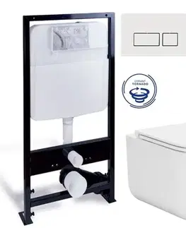 Závesné wc sety PRIM - predstenový inštalačný systém s bielym tlačidlom 20/0042+ WC CERSANIT INTRO PRO OVAL /vírivé splachovanie/ + sedadlo PRIM_20/0026 42 IR1
