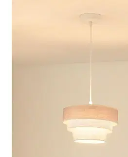 Svietidlá BRILAGI - Luster na lanku ALASKA LUNETA 1xE27/15W/230V pr. 25 cm šedá/krémová 608091
