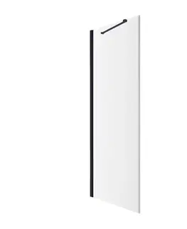 Sprchovacie kúty OMNIRES - MANHATTAN bočná stena, 100 cm čierna mat / transparent /BLMTR/ ADR10XBLTR