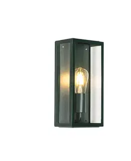 Vonkajšie nástenné svietidlá Priemyselná vonkajšia nástenná lampa tmavozelená so sklom IP44 - Rotterdam