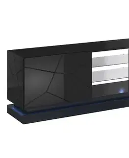 TV stolíky CAMA MEBLE Qiu 200 tv stolík čierny lesk