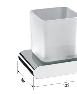 Doplnky do kúpeľne SAPHO - FLORI pohár, mliečne sklo, čierna mat RF004/15