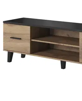TV stolíky CAMA MEBLE Lotta 160 2D2K tv stolík dub wotan / čierna