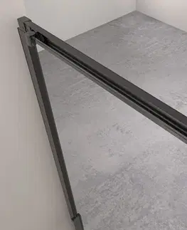 Sprchovacie kúty CERANO - Trojstenný sprchovací kút Varone LINE UL/P - 6 mm - čierna matná, transparentné sklo - 120x70x195 - posuvný CER-DY505B-90137