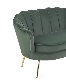 Pohovky HALMAR Amorinito XL pohovka tmavozelená / zlatá