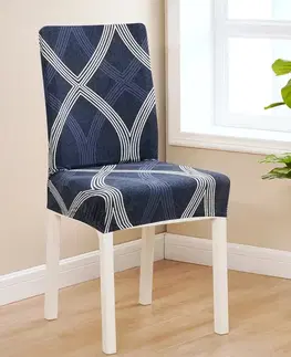 Doplnky do spálne 4Home Napínací poťah na stoličku Elegant modrá, 45-50 cm, súprava 2 ks