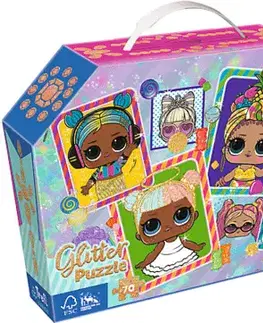 Do 99 dielikov Trefl Puzzle Bábiky L.O.L. Surprise! 70 glitter v kufríku Trefl