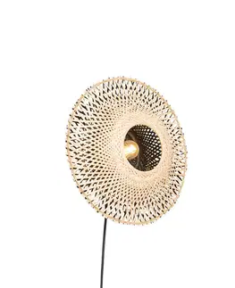 Nástenné osvetlenie Inteligentná nástenná lampa bambus 30 cm so zástrčkou vrátane Wifi P45 - Rina