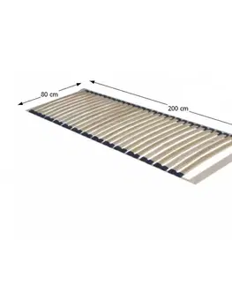 Rošty do postelí KONDELA Twinpack lamelový rošt 80x200 cm brezové drevo