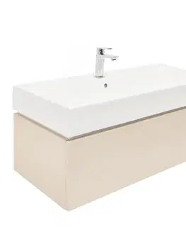 Kúpeľňový nábytok Kúpeľňová skrinka s umývadlom SAT Feel 100x30x46 cm pieskovo béžová mat SATFEEL100BEU2B SATFEEL100BEU2B