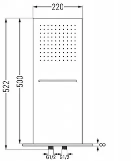 Sprchy a sprchové panely MEXEN - Vodopád hlavová sprcha štíhly 50x22cm biela 79190-20