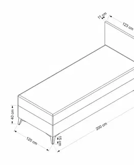 Postele Rám manželskej postele s čelom Bade 120 x 200 - Beige