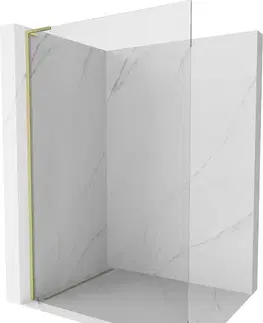 Sprchové dvere MEXEN/S - Kioto L Sprchová zástena WALK-IN 60 x 200, transparent, zlatá kartáčovaná 800-060-103-55-00