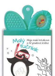 Leporelá, krabičky, puzzle knihy Moja malá hrkálková a hryzadlová knižka Malý Tučniak