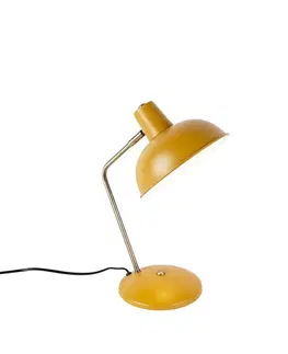 Stolné lampy Retro stolná lampa žltá s bronzom - Milou
