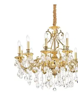 Svietidlá Ideal Lux - Krištáľový luster na reťazi GIOCONDA 12xE14/40W/230V pr. 90 cm zlatá 164960