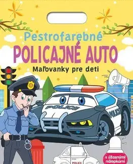 Nalepovačky, vystrihovačky, skladačky Pestrofarebné policajné auto - Maľovanky pre deti