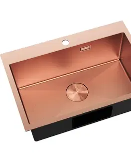 Kuchynské drezy MEXEN MEXEN - Solix oceľový drez 1-bowl 650 x 450 mm, meď HC 6403651000-65HC