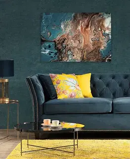Obrazy Plátno maľba Puring Blue&Gold