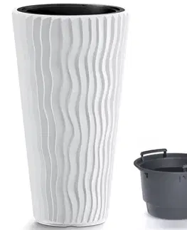 Kvetináče a truhlíky NABBI DPSP350 plastový kvetináč 34,9 cm biela