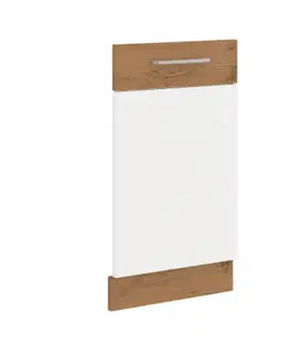 Kuchynské dolné skrinky KONDELA Vega ZM dvierka na umývačku 713x446 cm dub lancelot / biely vysoký lesk