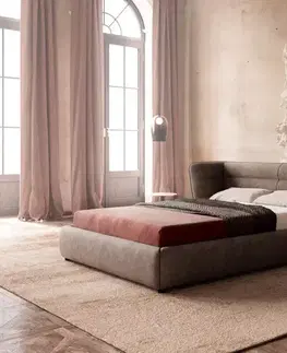 Čalúnené postele DELIFE Čalúnená posteľ Simea 140x200 cm mikrovlákno taupe vintage
