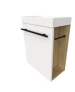 Nábytok do kúpeľne Skrinka s umývadlom WC Mari 40 cm biela/dub