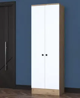Predsieňové zostavy CUBE predsieňová skriňa s vešiakmi vo vnútri, biela/orech