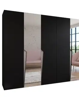 Šatníkové skrine Skriňa Piano 2-300 (2x150) čierna/kašmír