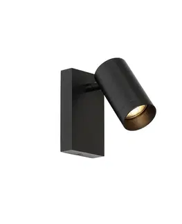 Nástenné osvetlenie Inteligentné nástenné svietidlo čierne nastaviteľné s vypínačom vrátane Wifi GU10 50mm - Jeana Luxe