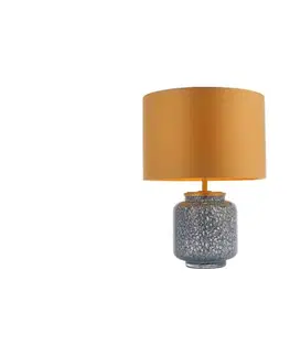 Lampy Endon 93067 - Stolová lampa ZINNIA 1xE27/10W/230V modrá/zlatá 93067