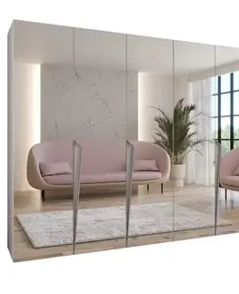 Šatníkové skrine Skriňa Piano 3-300 (2x150) biela/kašmír