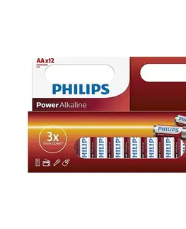 Predlžovacie káble Philips LR6P12W/10 - 12 ks Alkalická batéria AA POWER ALKALINE 1,5V 2600mAh Phil-LR6P12W/10