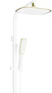 Sprchy a sprchové panely MEXEN/S - CQ49 vaňový stĺp s termostatickou batériou, biela / zlato 779104995-25