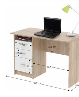 Pracovné stoly PC stôl SAMSON NEW Tempo Kondela