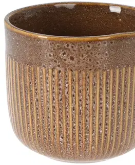 Záhradné dekorácie Hnedý porcelánový kvetináč