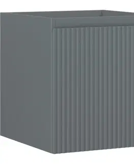 Kúpeľňový nábytok MEXEN/S - Rivel kúpeľňová skrinka pod umývadlo 45, 1 šuplík, reliéf, grafit mat 91A20-04547-1-BF66