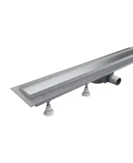 Sprchovacie kúty OMNIRES - LOWFIX lineárny sprchový odtok s krycou doskou pre dlažbu, 80 cm srebrny /SL/ LOWFIX80TSL