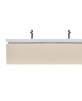 Kúpeľňový nábytok Kúpeľňová skrinka s umývadlom a batériami SAT Feel 120x30x44, 8 cm pieskovo béžová mat SATFEEL120BEU4BA SATFEEL120BEU4BA