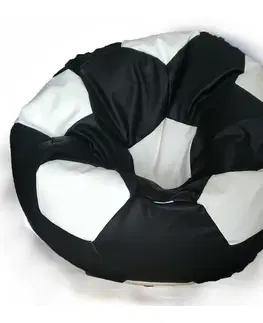 Sedacie vaky a kocky Sedací vak čierno biela futbalová lopta TiaHome