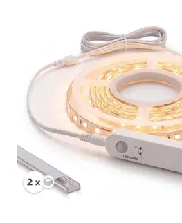 Záhradné lampy SmartLED SADA 1x LED pásik so senzorom FLEX LED/3,6W/4xAA 2 m + 2x zabudovateľný profil 1 m 2xSD0028+1xP227986