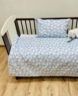 Detské obliečky Obliečky bavlnené detské Sloník modrý TiaHome - 1x Vankúš 90x70cm, 1x Paplón 140x200cm