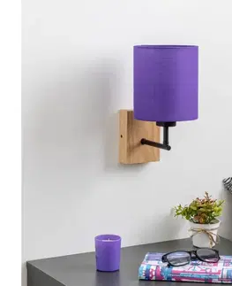 Svietidlá BRILAGI - Nástenná lampa NUBILA WOOD 1xE27/25W/230V dub/fialová BG1561+BG1580