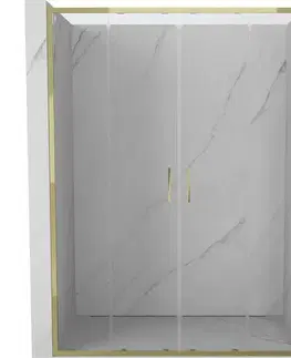 Sprchovacie kúty MEXEN - Exo dvojité posuvné sprchové dvere 150, transparent, zlatá 8152-150-000-50-00