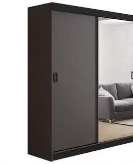 Spálňové šatníkové skrine Skriňa Retro 138 1L grafit/ Dvierka grafit