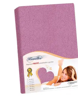 Plachty Bellatex Froté prestieradlo Kamilka tmavofialová, 120 x 200 cm