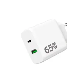 Predlžovacie káble Winner Group - Rychlonabíjací adaptér 1xUSB-C + 1xUSB-A Power Delivery 65W biela WINSITGAN65W