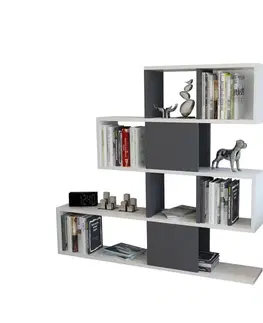 Knižnice Knižnica Karlin - White, Anthracite